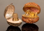 A walnut cased etui fitted a c
