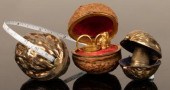 A walnut cased etui, fitted a