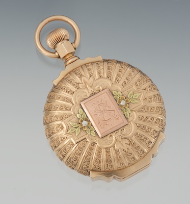 A Waltham Tri Color Gold Pocket