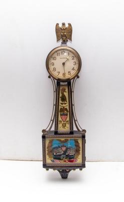 A Waltham wall clock, the