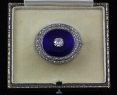 A Wartski gold diamond and blu