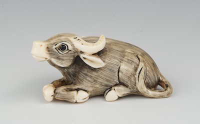 A Water Buffalo Netsuke Japanese