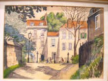 A watercolour of Church Row