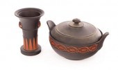 A Wedgwood black basalt two-ha