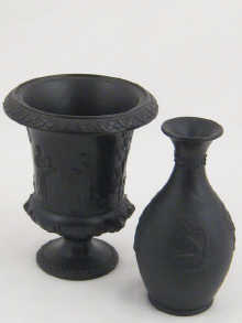 A Wedgwood black basalt urn