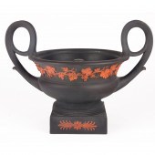 A WEDGWOOD BLACK JASPER CRATER