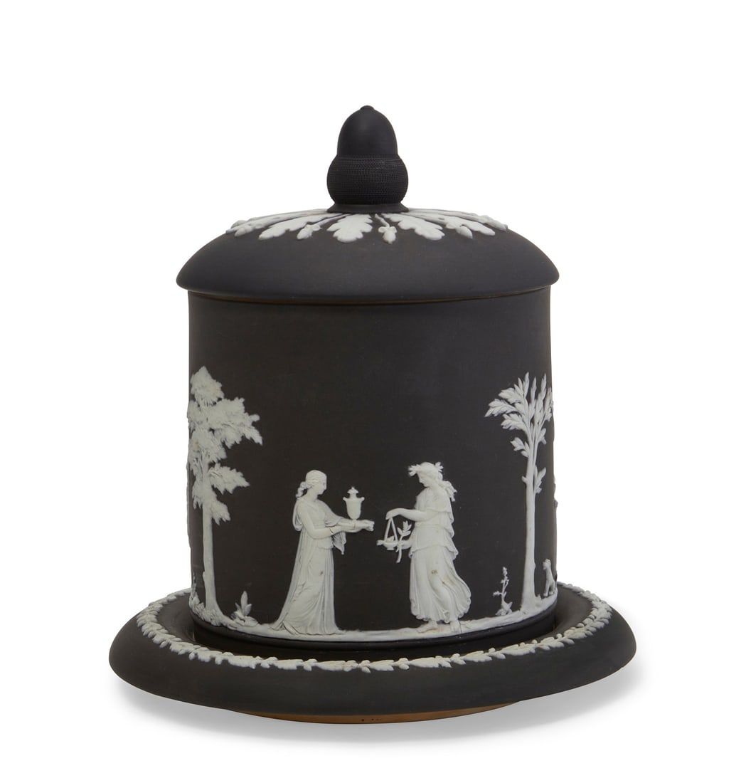 A WEDGWOOD BLACK JASPERWARE