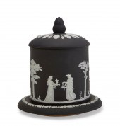 A WEDGWOOD BLACK JASPERWARE CH
