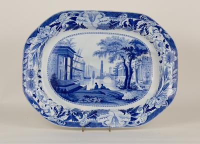 A Wedgwood blue and white well dish