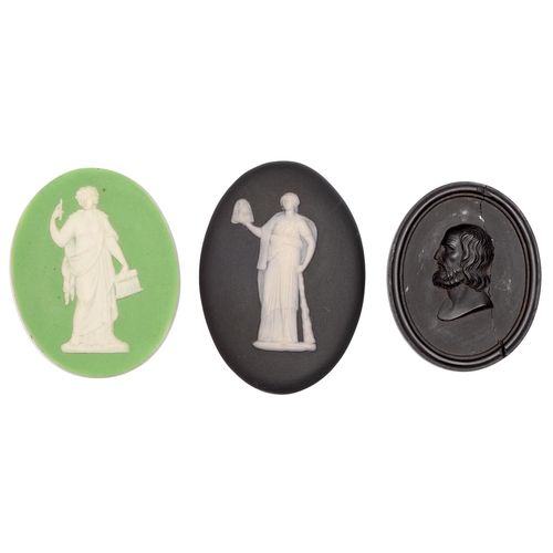 A Wedgwood blue jasper cameo,