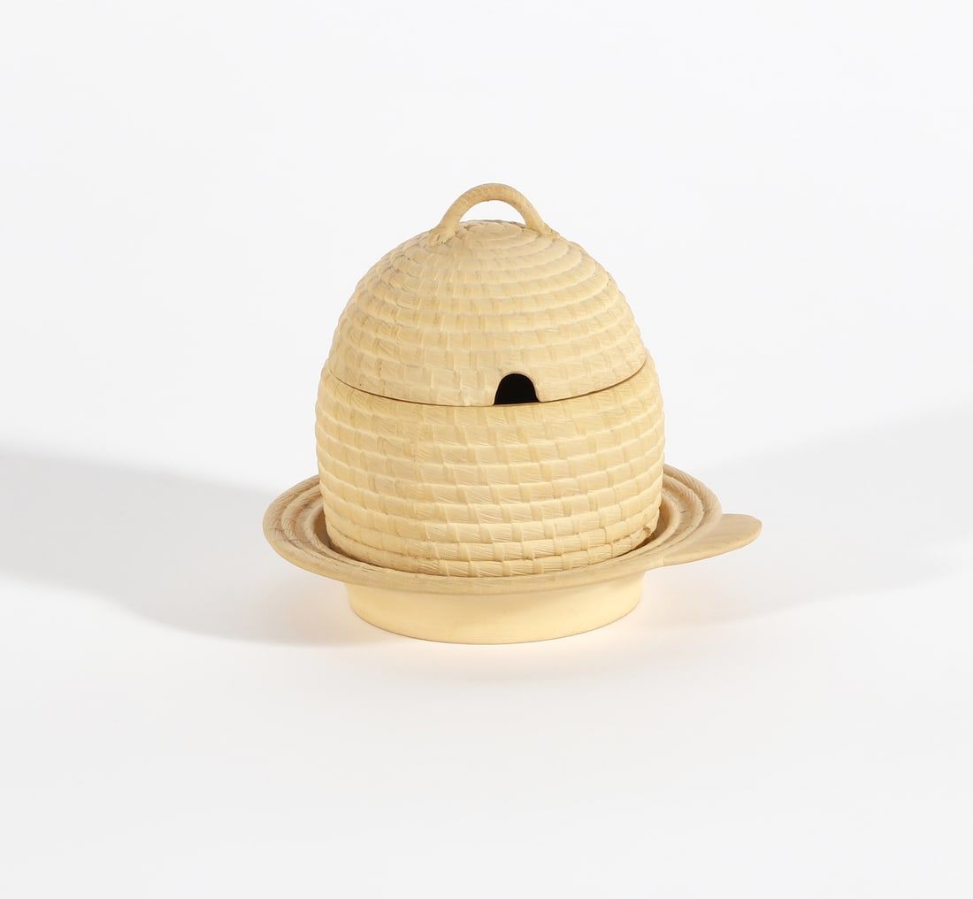 A WEDGWOOD CANEWARE HONEY POTA