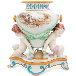A Wedgwood Majolica Figural Vase