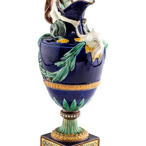 A Wedgwood Majolica 'Water' Ewer