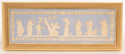 A Wedgwood style blue jasperware