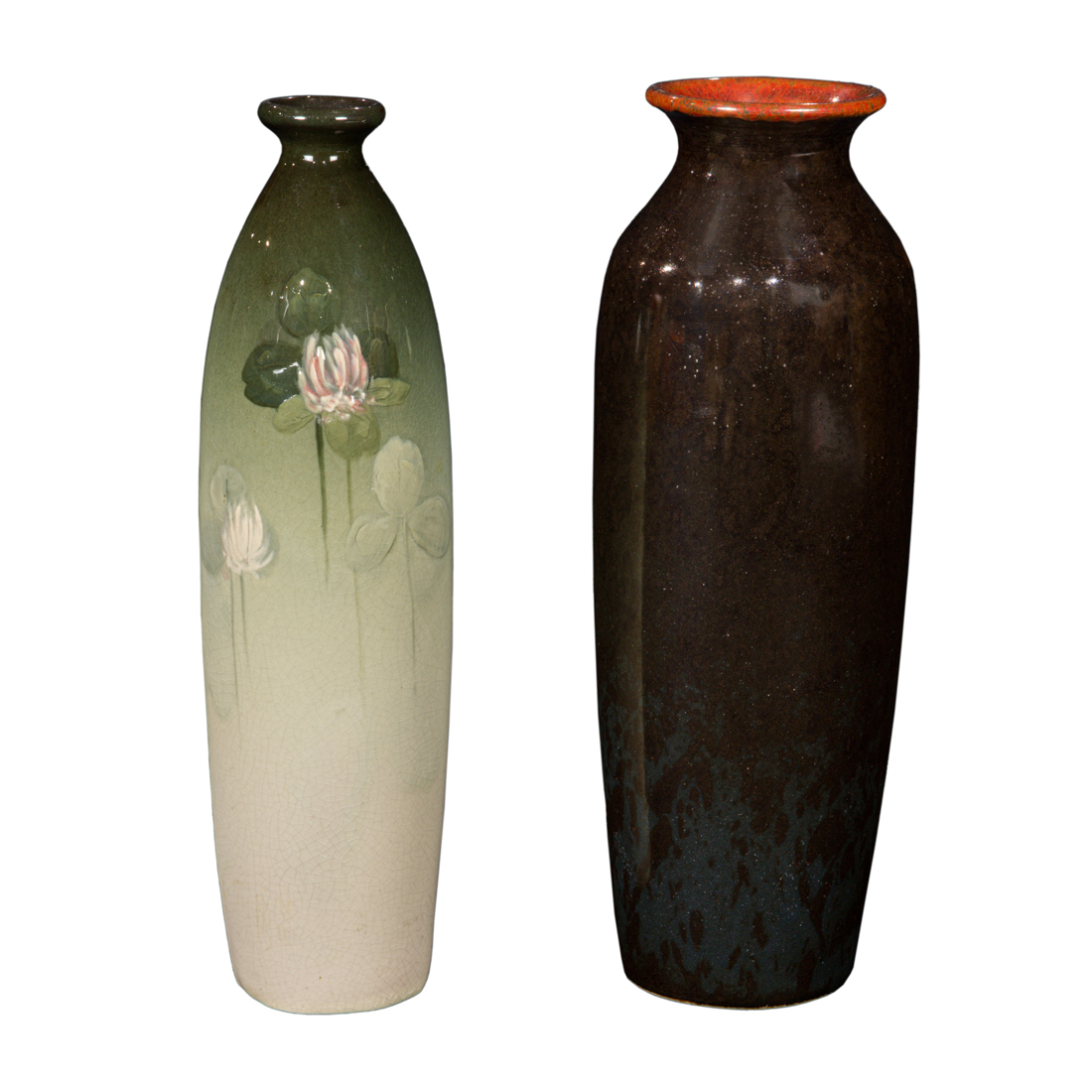 A WELLER EOCEAN POTTERY VASE AND