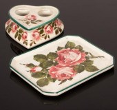 A Wemyss heart-shaped inkstand