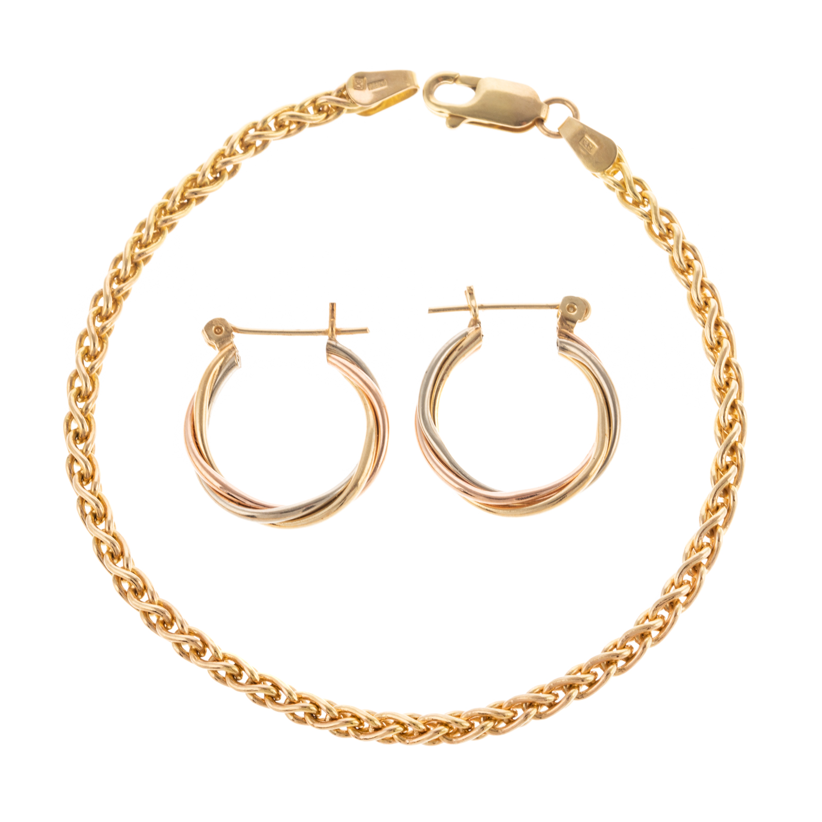 A WHEAT CHAIN BRACELET & TWISTED