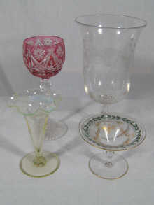 A wheel engraved celery glass a