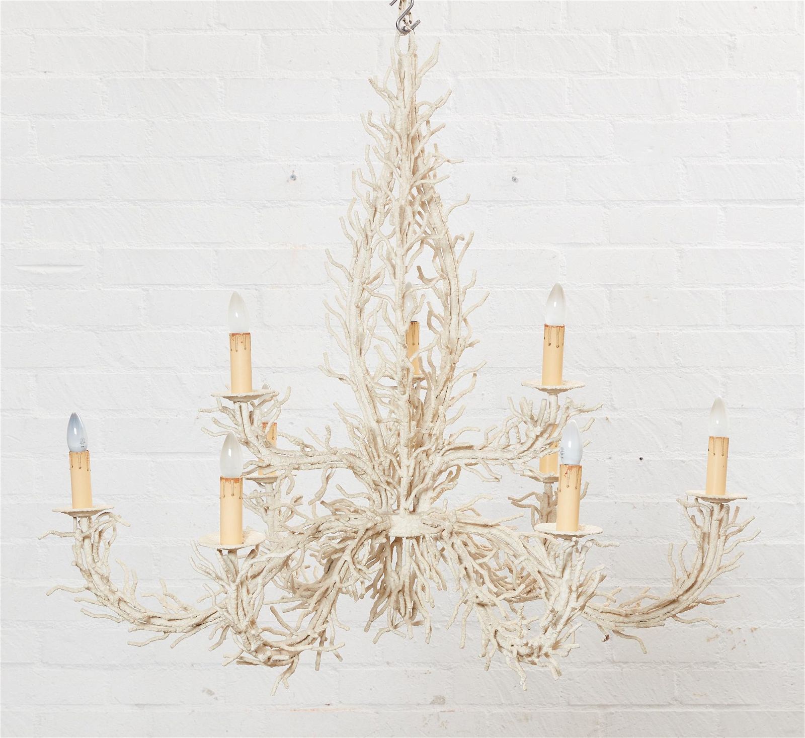 A WHIMSICAL CORAL FORM NINE LIGHT