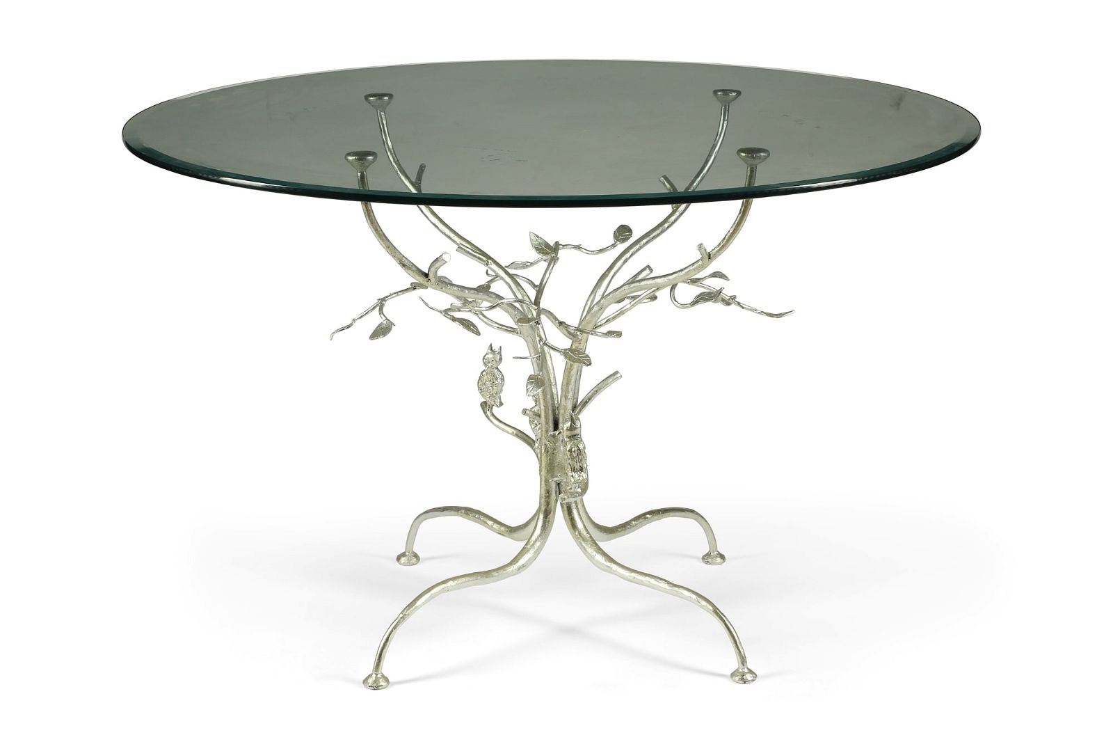 A WHIMSICAL SILVERED METAL AND