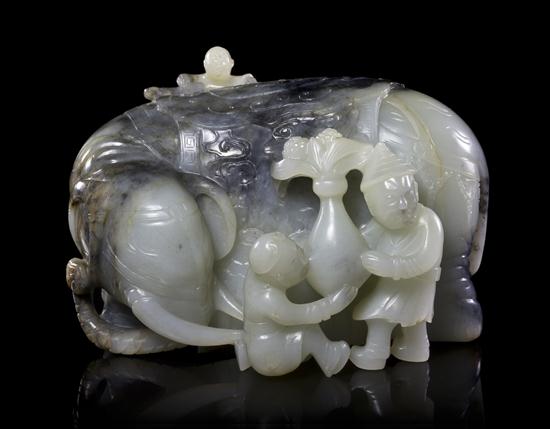 A White and Grey Jade Model of an