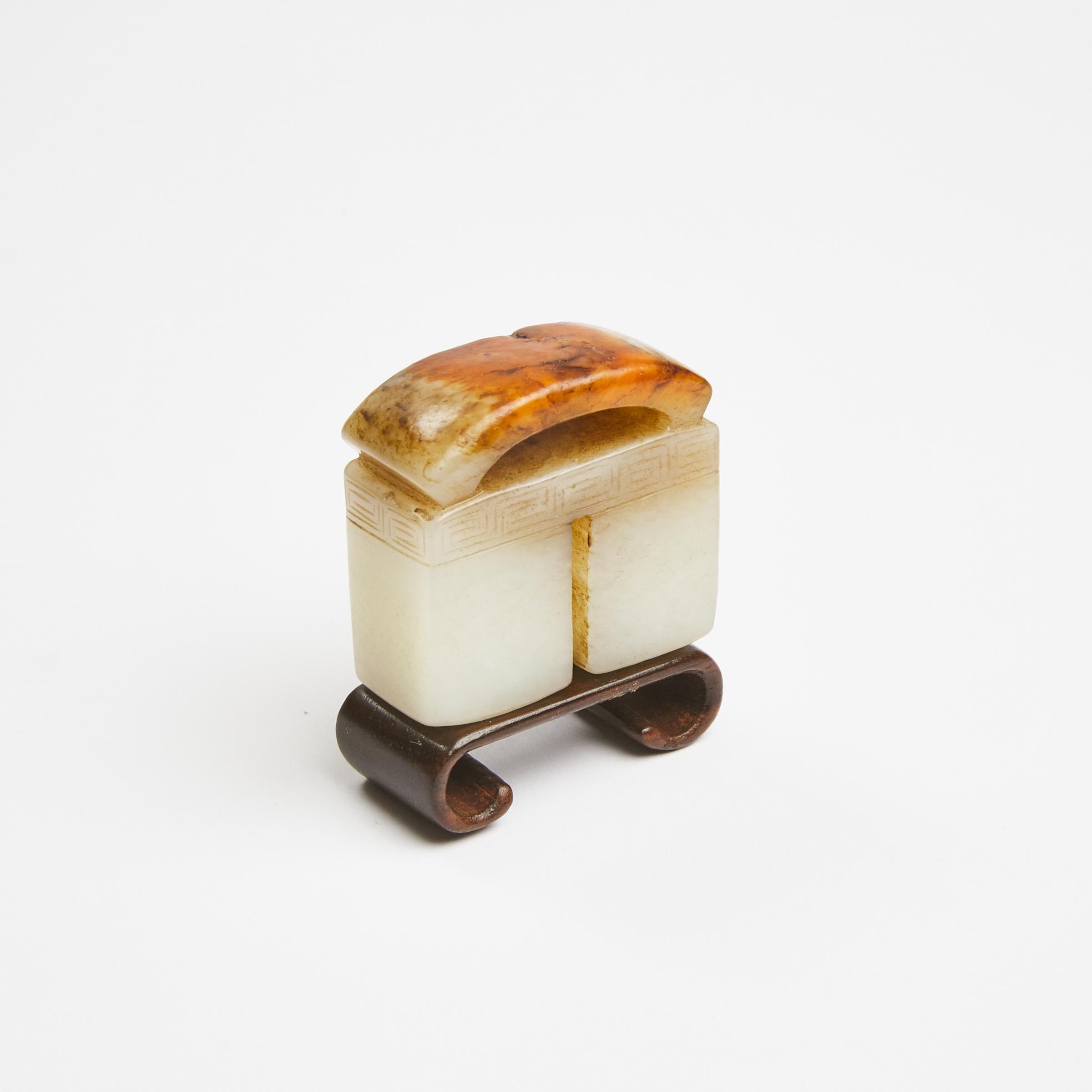 A White and Russet Jade Double Seal