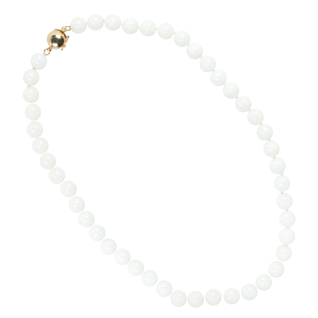 A WHITE CORAL AND 14K GOLD