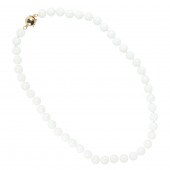A WHITE CORAL AND 14K GOLD NEC