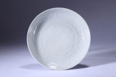 A WHITE GLAZED 'CARVED CLOUD A
