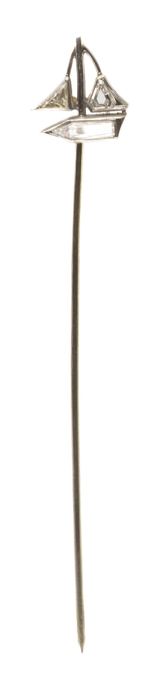 A White Gold and Diamond Sailboat