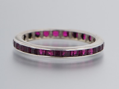 A White Gold and Ruby Eternity Band