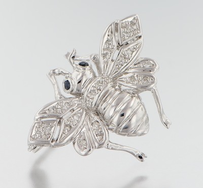 A White Gold Diamond and Sapphire