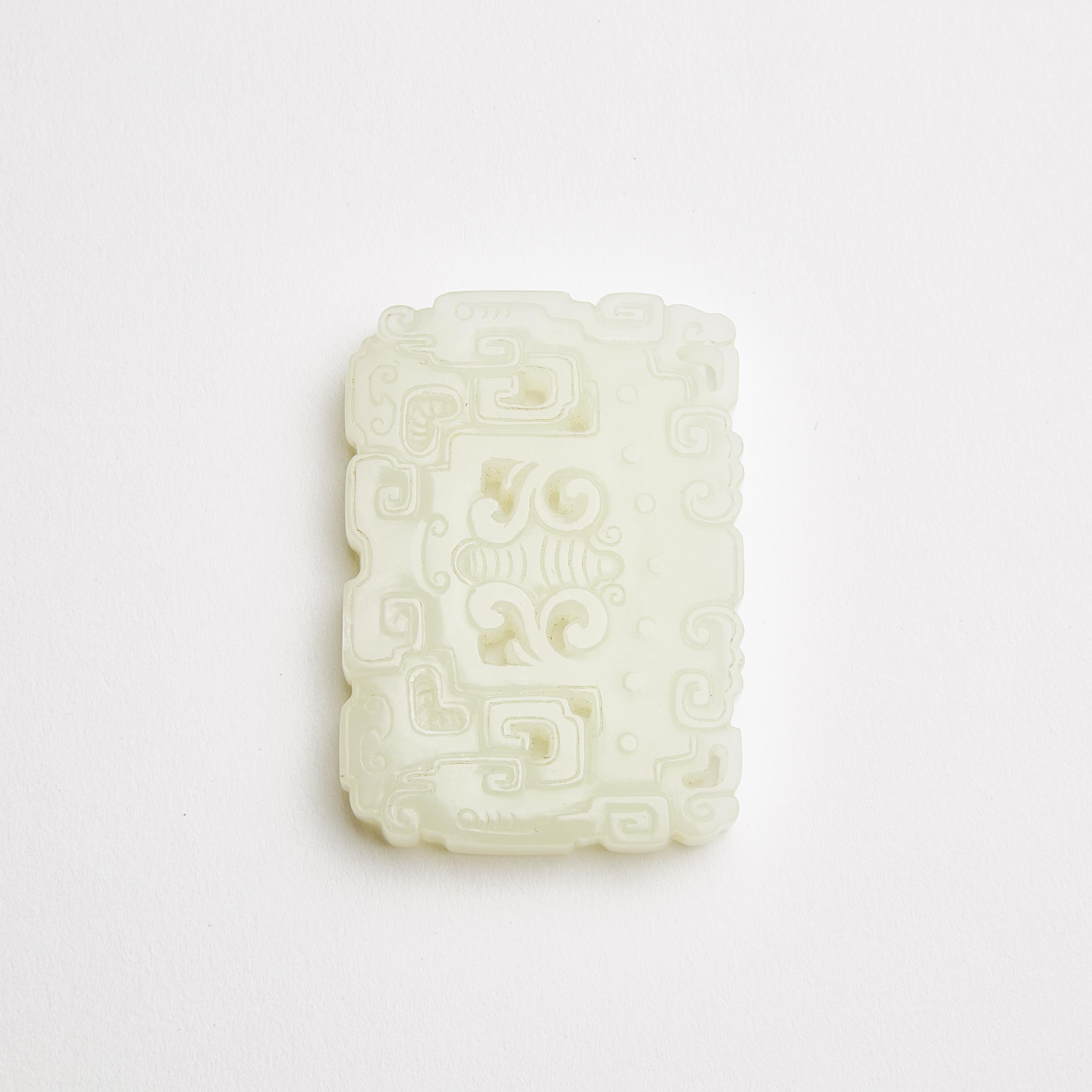 A White Jade Carved 'Dragon' Plaque