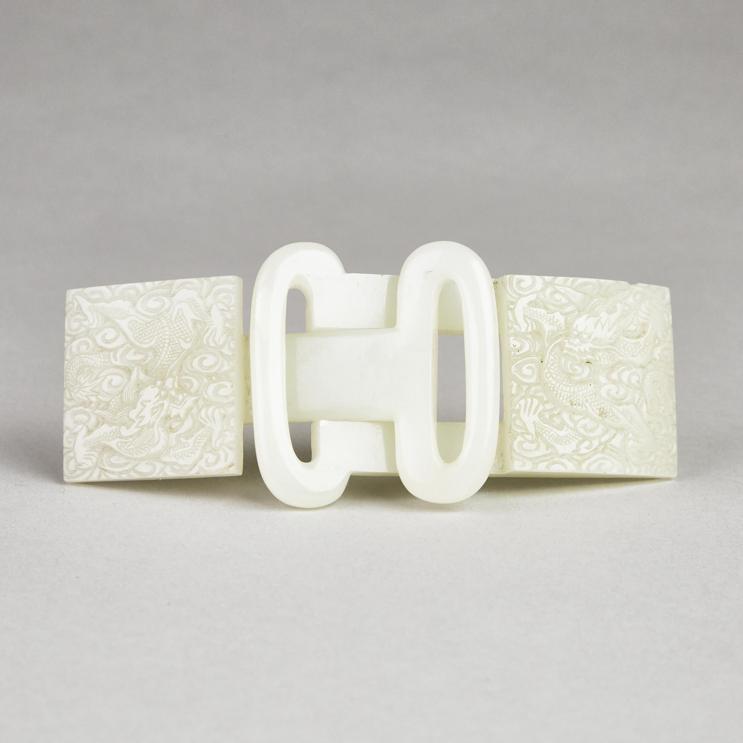 A White Jade 'Dragon' Two-Part