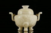 A WHITE JADE 'LANDSCAPE AND FI
