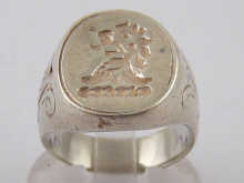 A white metal (tests silver) signet