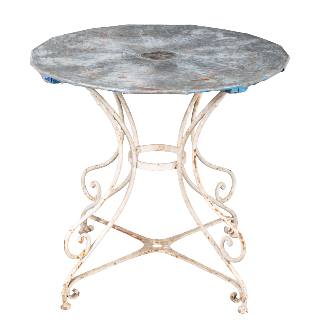 A WHITE-PAINTED AND GALVANISED