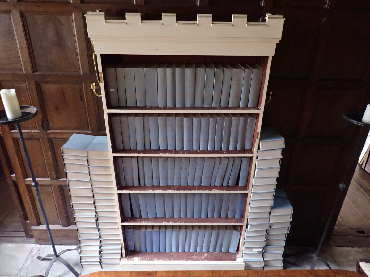 A WHITE PAINTED BOOKCASE OF 18TH