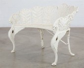 A WHITE PAINTED CAST IRON GARD