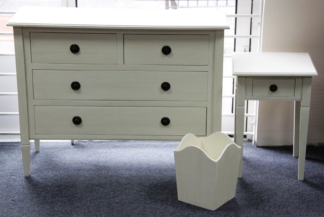 A white painted chest of two