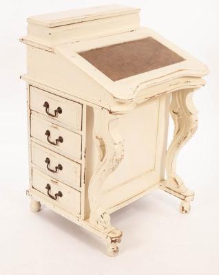 A white painted Davenport with