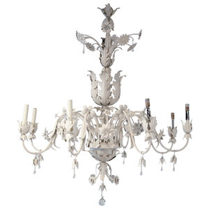 A White Painted Tole Eight-Light