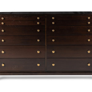 A Widdicomb Walnut and Bronze Chest