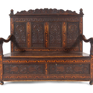 A William and Mary Style Carved Oak