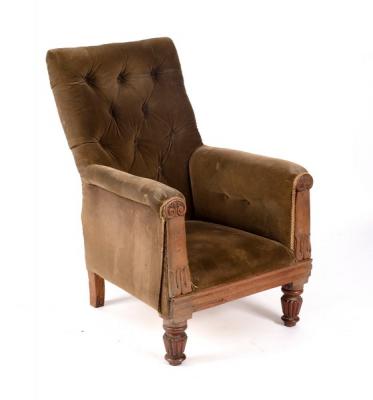 A William IV button back chair on