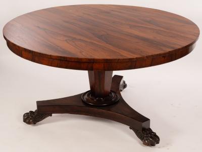 A William IV circular rosewood