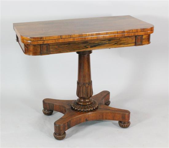 A William IV rosewood card table