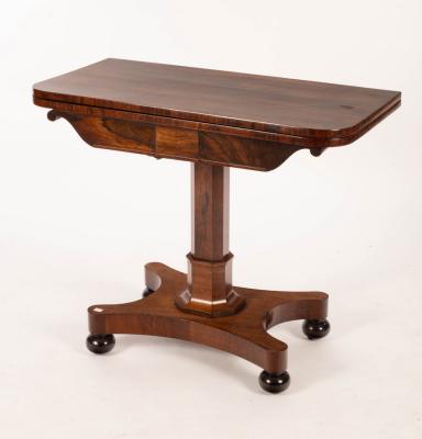 A William IV rosewood card table,