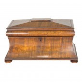 A WILLIAM IV ROSEWOOD SARCOPHA