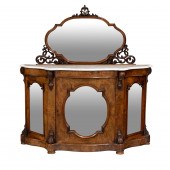 A WILLIAM IV WALNUT MIRRORED S